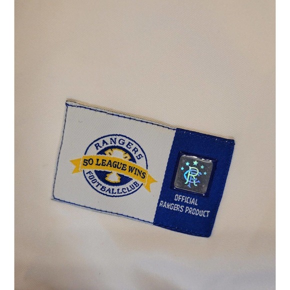 NWT Diadora Size Medium Glasgow Rangers White Blue Soccer Football Jersey - Picture 4 of 7